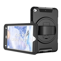USP Rugged Samsung Galaxy Tab S11 Ultra/ Tab S10 Ultra / Tab S9 Ultra / Tab S8 Ultra (14.6') Case Black - Built-in-Kickstand, 3 Years Warranty HDTS9ULTRA