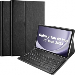 USP Samsung Galaxy Tab A9+ (11') Keyboard with Case Black - Ultra-Slim, Lightweight, Auto Wake/Sleep Function, PU Leather, 3 Years Warrant