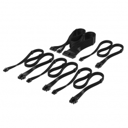 For Corsair PSU - Elite Premium Individually Sleeved Type-4 PSU Cables Starter Kit - Black CP-8920373