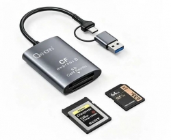 Oxhorn USB 3.2 Gen 2 10Gbps Cf Express B And Sd Card-reader Aluminum Usb-c 3.2 Usb-a 3.2 Lightweight Plug-and-play Silver AD-CR322