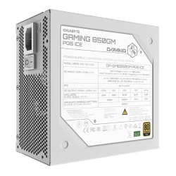 Gigabyte Gaming 850GM PG5 Ice 850W 80+ Gold Atx 3.1 Psu PCIe5 16pin Fm 135mm Fan 2xEPS 4xPCIe 8xSATA Ovp Opp Scp Uvp Ocp Otp 90eff 100k Mtbf GP-GME850GM PG5 Ice/psu