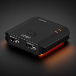 Aten Essential 2-Port 8K Hdmi Splitter, Edid Sync™, One Hdmi Source Shares Two 8K @ 60Hz / 4K @ 120Hz Displays, Lpcm 7.1, Dolby® & Dts-Hd Master Audio VS5812-AT
