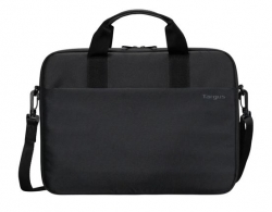 Targus 15"-16" Intellect® Slim Briefcase Zippered Padded Front Pocket Removable Adjustable Shoulder Strap Carry Handles Water-resistant Fabric Black TBS979GL