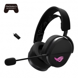 Asus Rog Pelta Gaming Headset Black, Tri-Mode (2.4GHz/BT/USB-C), 50mm Titanium Drivers, 32Ω, 20Hz-20kHz, 10mm Mic, 70H Battery, 309g, Rgb ROG Pelta