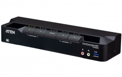 Aten Desktop 4-Port USB 3.0 8K DisplayPort Dual-Display Kvmp™ Switch, Up To 7680 × 4320 @ 60 Hz, 5120 × 2880 @ 60 Hz (Cables Included) CS1944DPA-AT-U