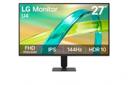 LG 27" Ips Full Hd 144Hz Monitor, 1920x1080, Srgb 99%, 1ms Mbr, HDR10, 16: 9, Hdmi, Vga, Tilt Stand 27U411B-B AAU