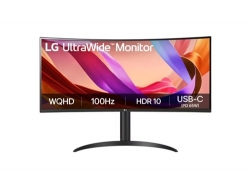 LG 34' UltraWide™ 100Hz Wqhd Curved (1800R) Monitor, 3440x1440, 3-side Virtually Borderless Design, Srgb 99%, HDR10, Usb-c 65W Pd 34BQ65VA-B