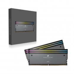 Corsair Dominator® Titanium Rgb 64GB (2x32GB) DDR5 Dram 6000MT/s CL30 AMD Expo & Intel Xmp Memory Kit — Grey CMP64GX5M2B6000Z30