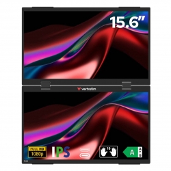 Verbatim 15.6" Usb-c Full Hd 1080p Dual Portable Monitor, Hdmi, Ips 32408
