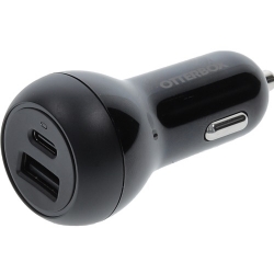 OtterBox 32W Dual Port (USB-C PD 20W + USB-A 12W) Standard Fast Car Charger - Black (77-98235),Fast-Charging for Samsung & iPhone, 2 Years Warranty