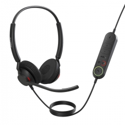 Jabra Engage 40 (Inline Link) Uc Dual Usb-c/a Corded Headsets, Lightweight & Sturdy, Double The Mic, Busylight, Hearing Protection Audio Quality 4099-419-269