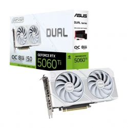 Asus Dual GeForce Rtx™ 5060 Ti 8GB - White, OC Edition, Nvidia®, GDDR7, 4608 Cuda Cores, 28Gbps, PCIe 5.0, Hdmi 2.1b, DP 2.1b DUAL-RTX5060TI-O8G-WHITE