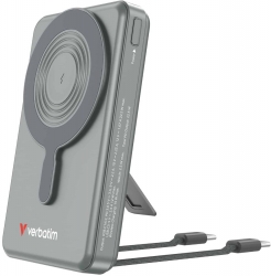Verbatim Power Bank Magnetic Wireless 10.000 MAh C+C Display - Grey 32272