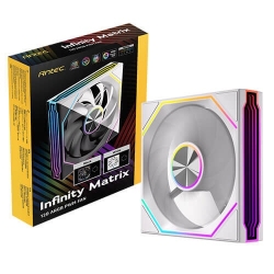 Antec Im 120 Argb - White – 120mm Pwm Fan, 800–1800RPM, 46.43CFM, 1.69mmAq, Hydraulic Bearing, Argb IM 120 Argb White