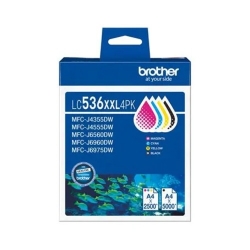 Brother *New* LC536XXL 4PK Value Pack 1X Black, 1X Cyan, 1X Magenta, 1X Yellow LC-536XXL4PK
