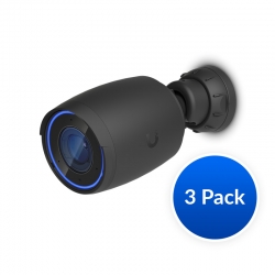 Ubiquiti Ai Professional UniFi Protect Indoor/Outdoor 4K PoE Camera, 3Pack-OEM, Black, Waterproof IP65, PoE+ Power, Max Power 11W, GbE RJ45 Port NHU-UVC-AI-PRO-3