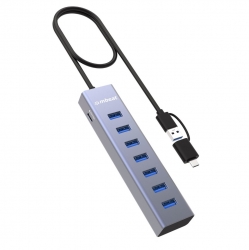 Mbeat® 7-Port USB Hub With Dual Usb-a & Usb-c Connector 7 High-Speed USB 3.2 Gen 1 Ports MB-HUB788