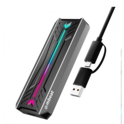 Mbeat® Usb-c/a 10Gbps Rgb M.2 NVMe & Sata SSD Enclosure MB-XCS-CM05RGB