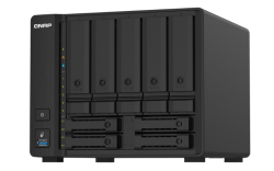 QNAP TS-932PX-4G 9-Bay NAS,AL324 64-bit quad-core 1.7GHz, 4GB DDR4 SODIMM RAM (1 RAM slot, max 16GB), 5x 3.5" and 4x 2.5" drive slots, 2x 10GbE SFP+ LAN, 2 Yr