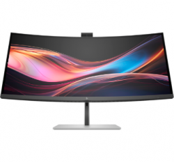 HP SERIES 7 PRO 734PM, 34" CURVED WQHD IPS, 21:9, 3440x1440, 5MP WEBCAM, SPEAKERS, TB4 (100W PD), DP+HDMI, RJ45, Tilt, Swivel, Height, 3Yrs (Replaces 734PM(8K157UT)