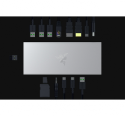 Razer USB 4 Dock-USB Type C 14-in-1 Multiport Adapter Mercury White-AUS/NZ Packaging RC21-02280200
