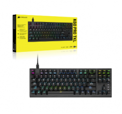 CORSAIR K60 PRO TKL RGB Optical-Mechanical Gaming Keyboard, Backlit RGB LED, CORSAIR OPX, Black CH-911D01A-NA(K60-PRO-TKL-RGB)