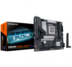 Gigabyte B860M EAGLE WIFI6 MOTHERBOARD; Intel B860 Express Chipset; 2 x DDR5 DIMM sockets supporting up to 128 GB; Realtek 2.5GbE LAN chip GA-B860M-EAGLE-WIFI6