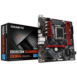 Gigabyte MB B660 mATX: Socket 1700 For Intel 12th Gen. Processors 2x DDR4, PCI-E x16, 2x M.2, 4x SATA, USB-C/USB 3.2, Intel 2.5G LAN, HDMI/DP/D-Sub, HD Audio, 24.4x22.5 cm B660M-GAMING DDR4