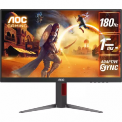 AOC 27G4 27" FHD 180Hz Fast IPS Gaming Monitor - 1920x1080, 1ms MPRT, 1000:1 Contrast, 300 Nits - 1x DP 1.4, 1x HDMI 2.0, HDR10 - Adaptive Sync - Swivel/Height - VESA 100x100mm - 3 Year Warranty 27G4