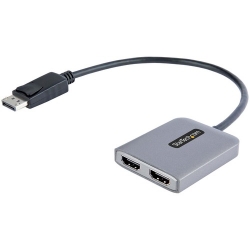 StarTech.com DP TO DUAL HDMI MST HUB - DUAL HDMI 4K 60HZ - DISPLAYPORT MULTI MONITOR ADAPTER WITH 1FT / 30CM CABLE - DP 1.4 MULTI STREAM TRANSPORT HUB DSC HBR3 - DP TO HDMI SPLITTER MST14DP122HD