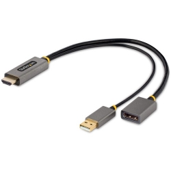 StarTech.com 1ft (30cm) HDMI to DisplayPort Adapter Cable Active 4K 60Hz HDMI 2.0 to DP 1.2 Converter HDR USB Bus Powered HDMI Source to DisplayPort Monitor for Laptops/PC 128-HDMI-DISPLAYPORT