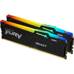 Kingston FURY Beast RAM Module for Desktop PC, Motherboard - 16 GB (2 x 8GB) - DDR5-5600/PC5-44800 DDR5 SDRAM - 5600 MHz Single-rank Memory - CL40 - 1.25 V - Non-ECC - Unbuffered - 288-pin - DIMM KF556C40BBAK2-16