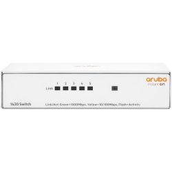 HPE Aruba Instant On 1430 5 Ports Ethernet Switch - Gigabit Ethernet - 100Base-TX, 10/100/1000Base-T - 2 Layer Supported - Power Adapter - Twisted Pair, Optical Fiber - Table Top, Under Table, Wall Mountable - Lifetime Limited Warranty R8R44A#ABG