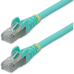 StarTech.com 10 m Category 6a Network Cable for Network Device - 1 Pack - First End: 1 x RJ-45 Network - Male - Second End: 1 x RJ-45 Network - Male - 10 Gbit/s - Patch Cable - Shielding - Gold Plated Contact - LSZH - 27 AWG - Aqua NLAQ-10M-CAT6A-PATCH