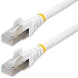 StarTech.com 5 m Category 6a Network Cable for Network Device - 1 Pack - First End: 1 x RJ-45 Network - Male - Second End: 1 x RJ-45 Network - Male - 10 Gbit/s - Patch Cable - Shielding - Gold Plated Contact - LSZH - 27 AWG - White NLWH-5M-CAT6A-PATCH