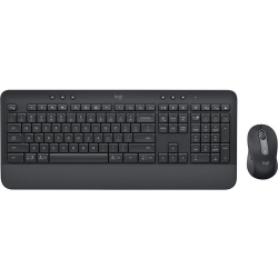 Logitech Signature MK650 Keyboard & Mouse - English (US) - USB Plunger Wireless Bluetooth/RF Keyboard - 118 Key - Keyboard/Keypad Color: Graphite - USB Wireless Bluetooth/RF Mouse - 4000 dpi - Scroll Wheel - Pointing Device Color: Graphite - Symmetric 920