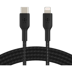 Belkin 1 m Lightning/USB-C Data Transfer Cable - First End: Lightning - Second End: USB Type C - MFI - Black CAA004BT1MBK