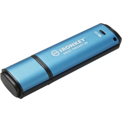 Kingston IronKey Vault Privacy 50 Series 16 GB USB 3.2 (Gen 1) Type A Flash Drive - Blue - 256-bit AES - TAA Compliant - 250 MB/s Read Speed - 180 MB/s Write Speed IKVP50/16GB