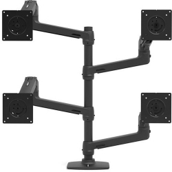 Ergotron Mounting Arm for Monitor, Notebook, LCD Display - Matte Black - Height Adjustable - 4 Display(s) Supported - 11.34 kg Load Capacity - 100 x 100, 75 x 75 - Yes 98-130-224