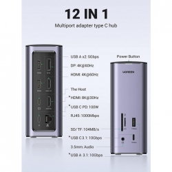 UGREEN 90325 13-in-1 USB-C Triple Display Docking Station