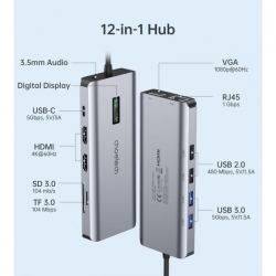 CHOETECH HUB-M26 12-in-1 USB-C Multiport Adapter