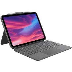 Logitech Combo Touch Keyboard/Cover Case (Folio) for 27.7 cm (10.9") Apple, Logitech iPad (10th Generation) Tablet, Apple Pencil, Stylus - Oxford Gray - Bump Resistant, Scrape Resistant, Anti-slip - Woven Fabric Exterior Material - 190.9 mm Height x 2 920