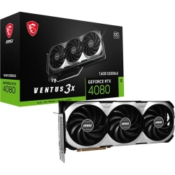 MSI NVIDIA GeForce RTX 4080 Graphic Card - 16 GB GDDR6X - 2.54 GHz Core - 256 bit Bus Width - PCI Express 4.0 - DisplayPort - HDMI GEFORCE RTX 4080 16GB VENTUS 3X OC