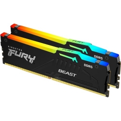 Kingston FURY Beast RAM Module for Desktop PC, Motherboard - 16 GB (2 x 8GB) - DDR5 5200/PC5-41600 DDR5 SDRAM - 5200 MHz Single-rank Memory - CL40 - 1.25 V - Non-ECC - Unbuffered - 288-pin - DIMM KF552C40BBAK2-16