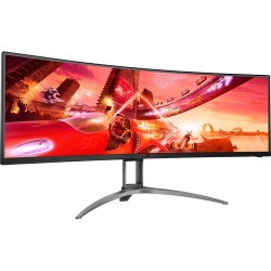 AOC AGON AG493UCX2 48.8" Dual Quad HD (DQHD) Curved Screen WLED Gaming LCD Monitor - 32:9 - Textured Black - 1244.60 mm Class - Vertical Alignment (VA) - 5120 x 1440 - 16.7 Million Colours - FreeSync Premium Pro/G-sync Compatible - 400 cd/m² - 1 ms -  AG4