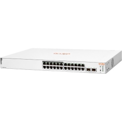 HPE Aruba Instant On 1830 24 Ports Manageable Ethernet Switch - Gigabit Ethernet - 10/100/1000Base-T - 2 Layer Supported - 2 SFP Slots - 13.40 W Power Consumption - 195 W PoE Budget - Twisted Pair - PoE Ports - Desktop, Surface Mount, Table Top, Wall  JL8