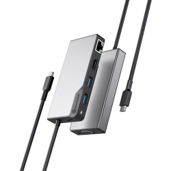 Alogic Fusion MAX USB Type C Docking Station for TV/Monitor/Projector/Notebook/Smartphone/Tablet/Desktop PC - 100 W - Space Gray - Portable - 4K - 3840 x 2160 - 3 x USB Ports - 2 x USB Type-A Ports - USB Type-A - 1 x USB Type-C Ports - USB Type-C - Ne UCF