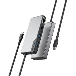 Alogic Fusion ALPHA USB Type C Docking Station - Space Gray - 4K - 3840 x 2160 - 3 x USB Ports - 2 x USB 3.0 - USB Type-A - USB Type-C - 1 x RJ-45 Ports - Network (RJ-45) - HDMI - Gigabit Ethernet UCFUPRGEV2-SGR