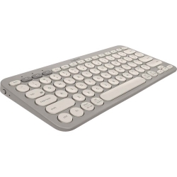 Logitech K380 Keyboard - Wireless Connectivity - English - Sand - Scissors Keyswitch - Bluetooth - 3 - 10 m Home, Back, App Switch, Menu Hot Key(s) - Apple TV, Smartphone, Notebook, Computer, Tablet - PC, Mac - AAA Battery Size Supported 920-011145
