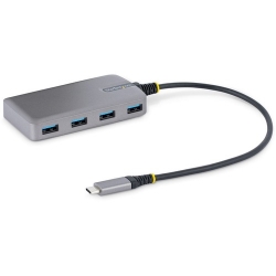 StarTech.com 4-Port USB-C Hub, 5Gbps, Bus Powered, 4x USB-A Ports, Optional Auxiliary Power, Portable USB Type-C Hub, 1ft/30cm Cable - Portable USB-C Expansion Hub for desktop/laptop computers - 4x USB-A ports - USB 3.2 Gen 1 5Gbps - Bus-powered dongl 5G4